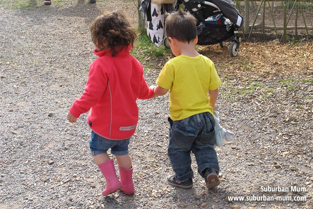 Holding hands at Bocketts Farm