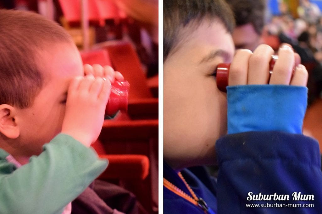 boys with theatre binoculars