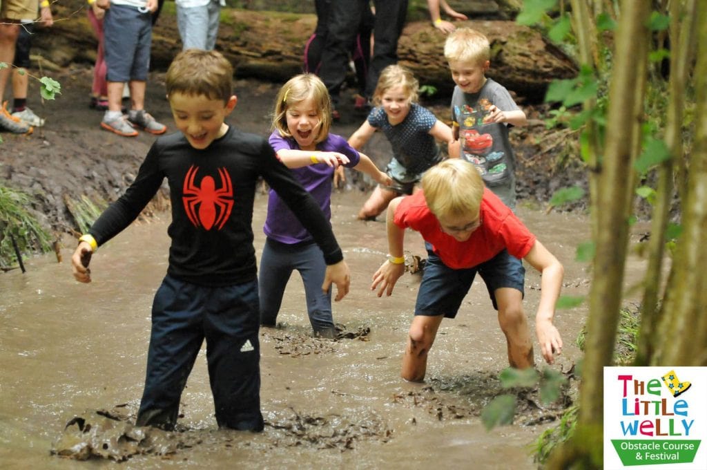 The Little Welly obstacle course - getting muddy