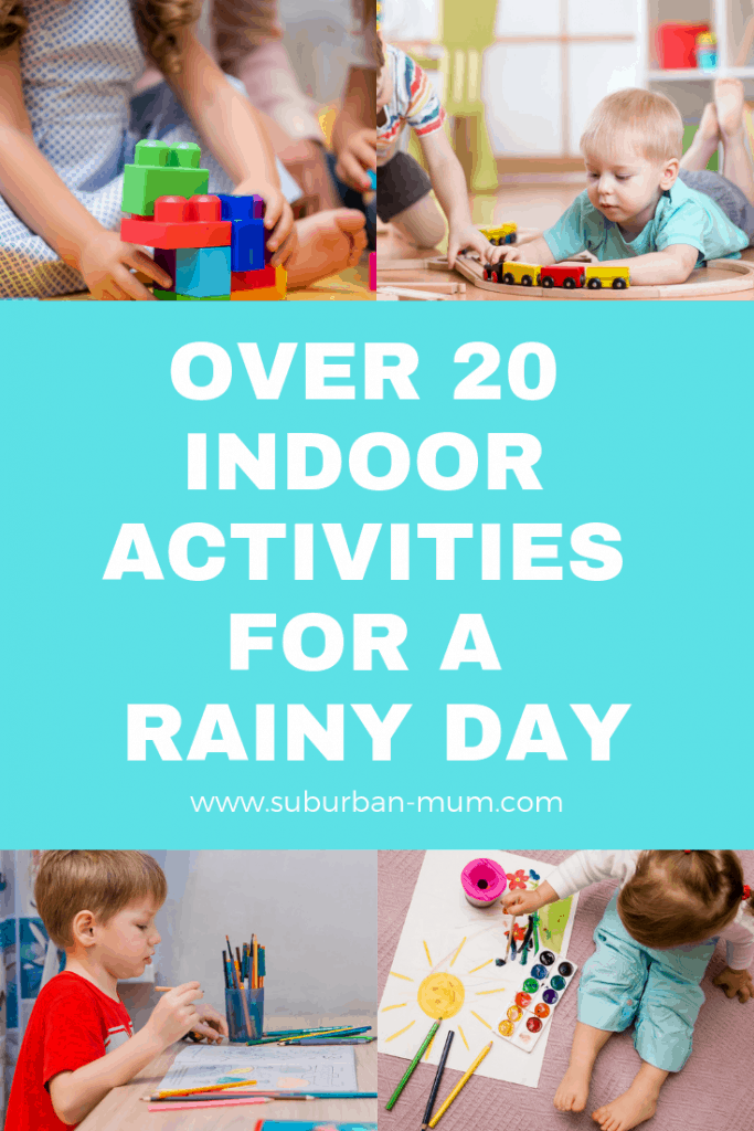 Over 20 Indoor Activities for a Rainy Day - It's hard to keep kids entertained for too long so I here's a list of some tried and tested ideas for rainy day activities for kids of all ages.