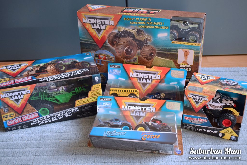 Selection of Monster Jam toys we were sent for review