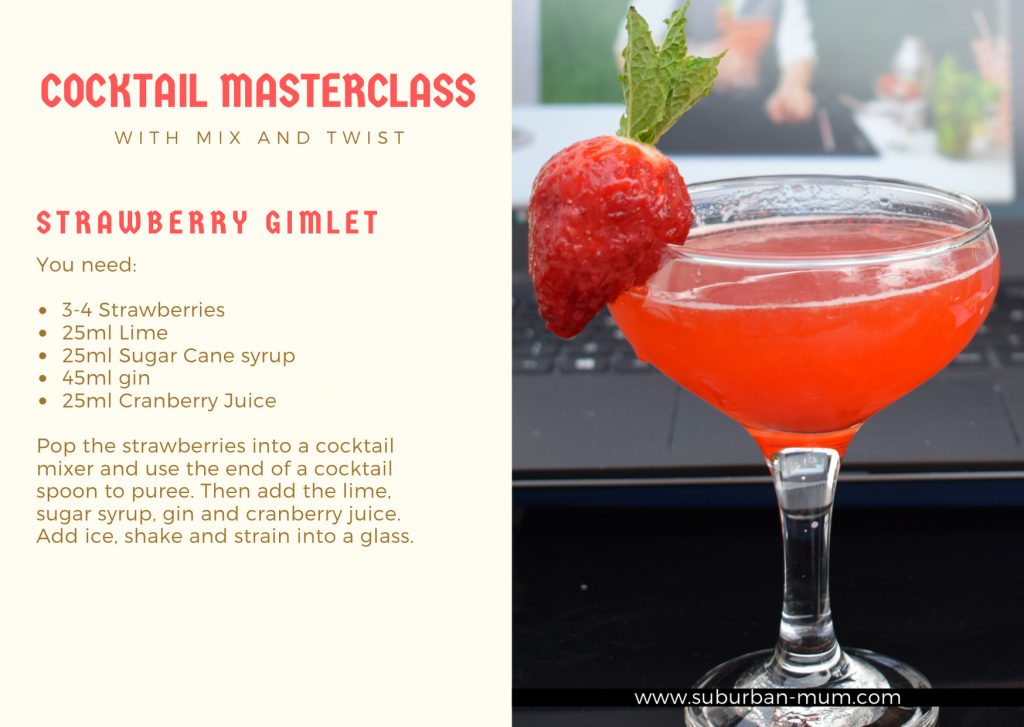 How to make a Strawberry Gimlet Cocktail