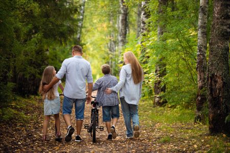 family hiking