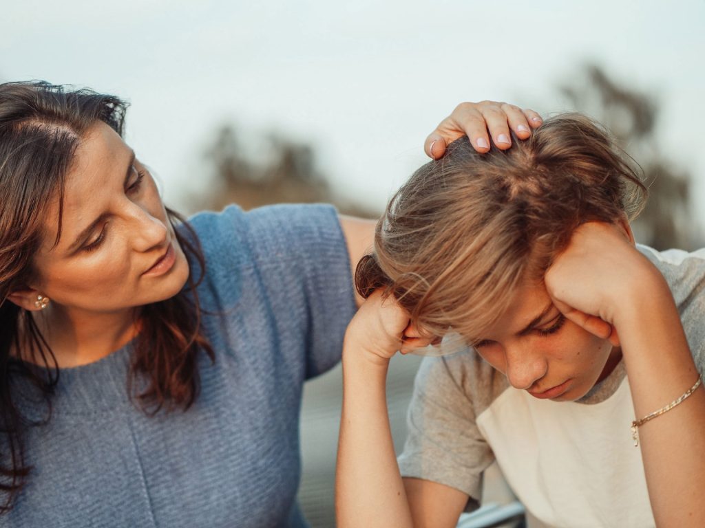 mum talking to teen