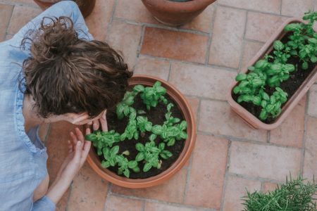 woman gardening