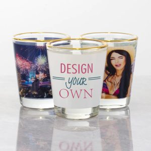 gold rim custom shot glass