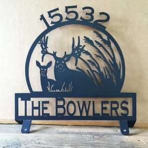 the bowlers metal door sign