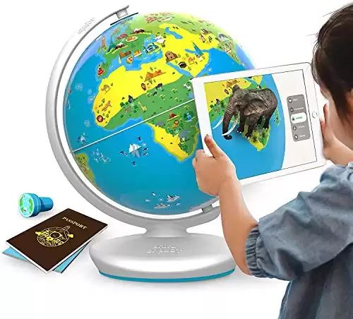 PlayShifu Educational Globe for Kids, Orboot Earth (Globe + App) Interactive AR World Globe, 400 Wonders, 1000+ Facts, STEM Toy Gifts for Kids 4-10 Years, No Borders, No Names on Orboot Globe