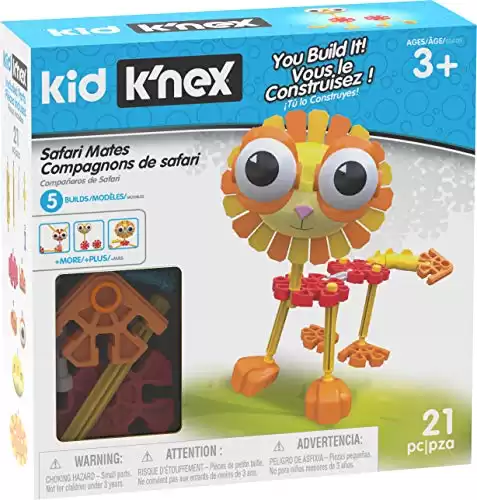 Kid K'NEX | Safari Mates Building Set 5 Model | Kids Craft Set with 21 Pieces | Educational Toys for Kids, Fun Building Toys for Boys and Girls, Construction Toys Ages 3+ | Basic Fun 85613