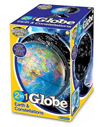 Brainstorm Toys E2001 Light Up 2 in 1 Globe Earth & Constellations, Multicolor