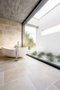 minimalistic bathroom with window