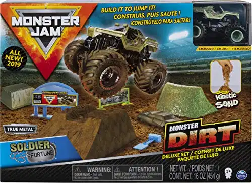 Monster Jam Monster Dirt Deluxe Set, Featuring 16oz of Monster Dirt and Official 1:64 Scale Die-Cast Truck