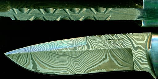 etched chef knife