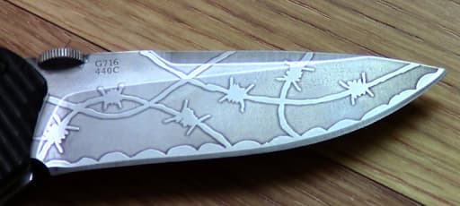 etching chef knife