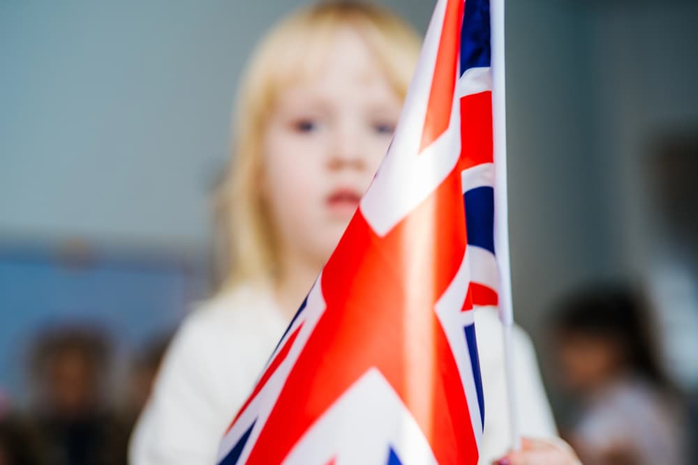 girl with uk flag