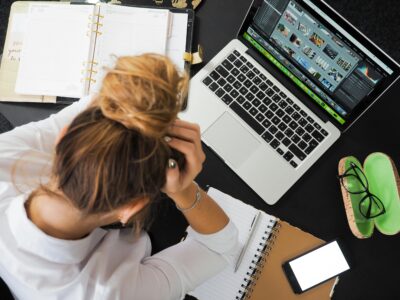 woman at work desk