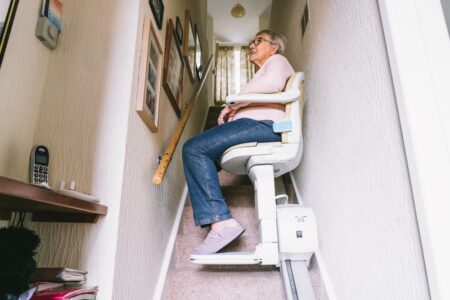 woman on stairlift