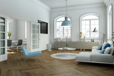 living room with lvp flooring