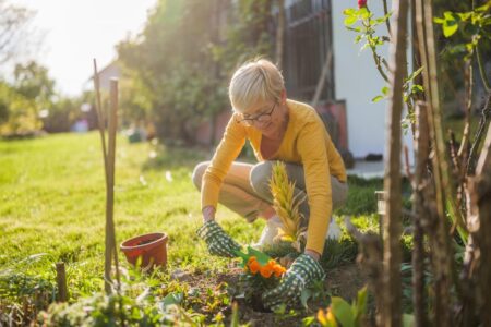 woman gardening