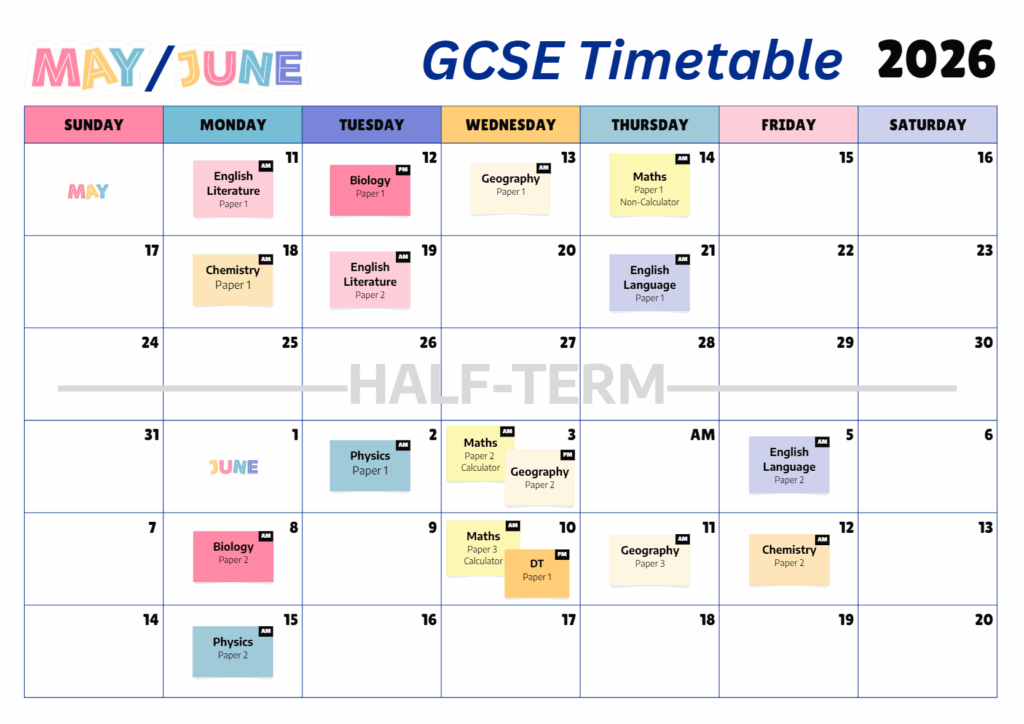 sample-gcse-timetable sample gcse timetable