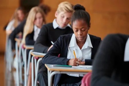 teen exam pressure classroom
