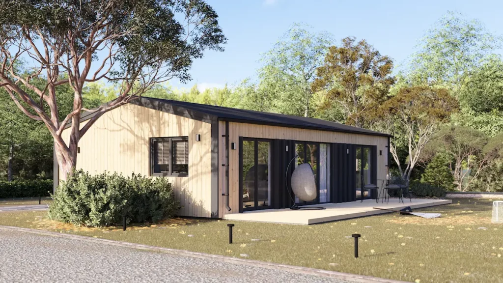 modern-log-cabin-uk Modern timber log cabin designed for year-round living in the UK.